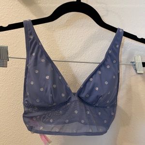XS Victoria’s Secret PINK Blue polkadot bralette.